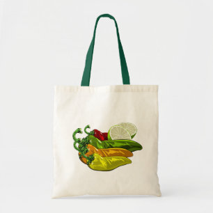 Chiles colours and limes tote bag