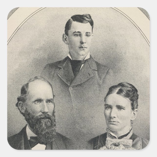 Chiles family portraits square sticker (Front)