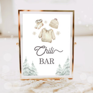 Chili Bar Food Winter Baby It's Cold Outside Poster