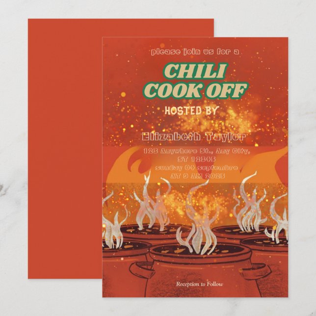 Chili Cook Off Party Invitation (Front/Back)