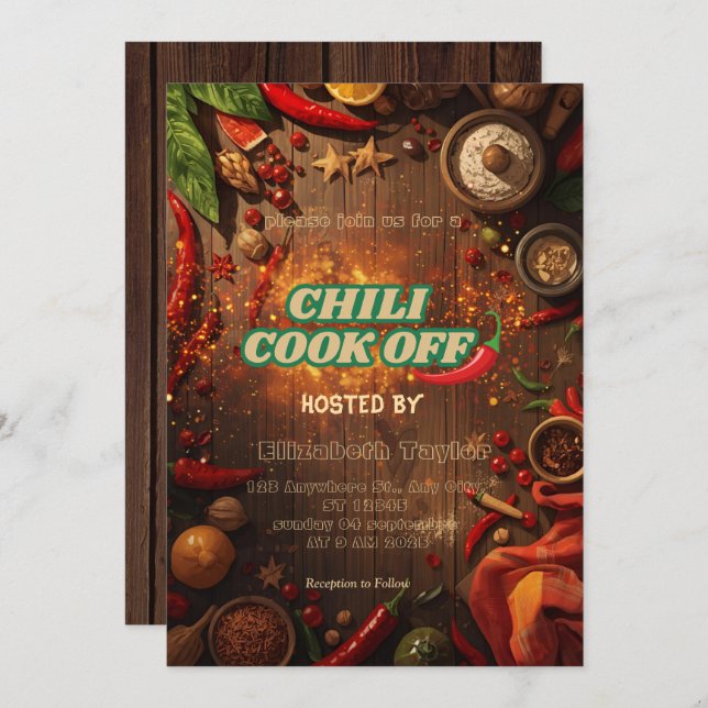 Chili Cook Off Party Invitation (Front/Back)