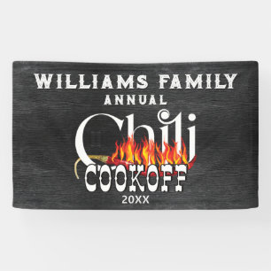 Chili Cookoff Cook Off Contest Rustic Family Party Banner
