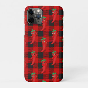 Chili Pepper Buffalo Plaid Pattern Black and Red  Case-Mate iPhone Case