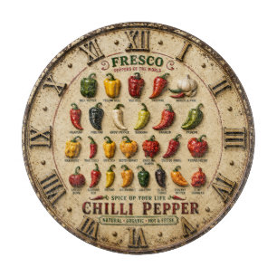 Chili Pepper Kitchen Rustic Farmhouse Chef Gift Cutting Board