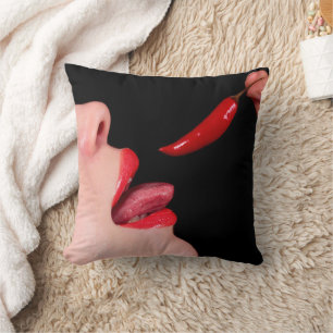 Chili pepper lips cushion