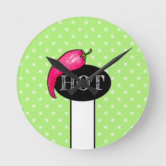 Chili pepper round clock (Front)