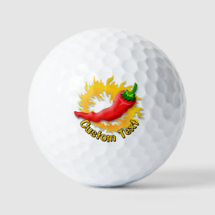 Chili Pepper with Flame Golf Balls
