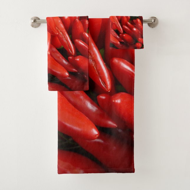 CHILI PEPPERS 3 BATH TOWEL SET (Insitu)