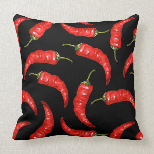 Chili peppers on black cushion