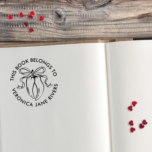 Chilies with Bow Spicy Belongs to Book Plate Self-inking Stamp (Creator Uploaded)