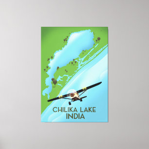 Chilika Lake India travel poster Canvas Print
