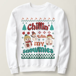 Chilin with my snowmies - Winter Wonderland Art Sweatshirt