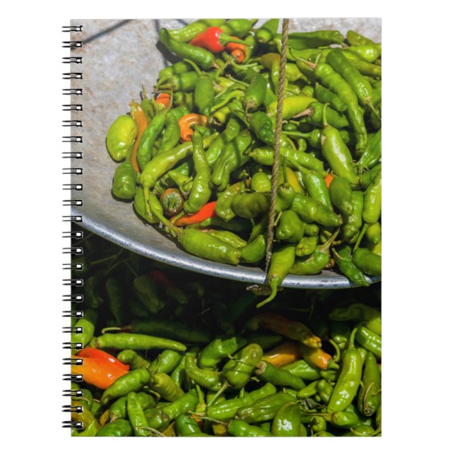 Chilis At Market For Sale Notebook (Front)