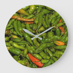 Chilis For Sale At Market Large Clock