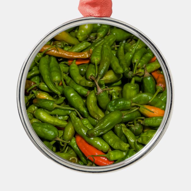 Chilis For Sale At Market Metal Tree Decoration (Front)
