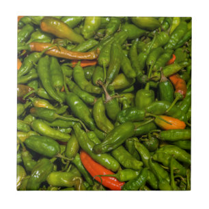 Chilis For Sale At Market Tile