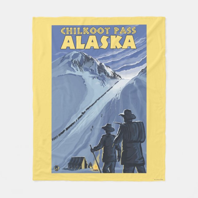 Chilkoot Pass, Alaska Gold Miners Fleece Blanket (Front)