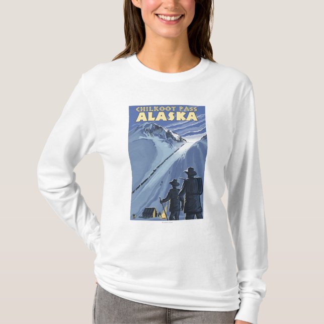 Chilkoot Pass, Alaska Gold Miners T-Shirt (Front)
