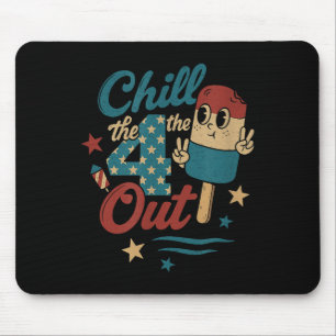 Chill 4th Out – Funny Retro 4th Of July Ice Cream  Mouse Pad