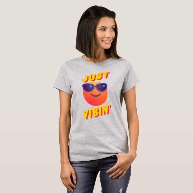 Chill Aesthetic Tee with Cool Emoji Vibes (Front Full)