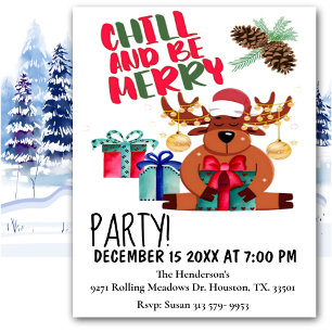 Chill And Be Merry Christmas Party Invitation