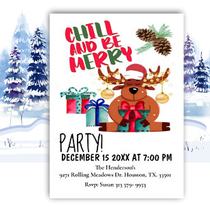 Chill And Be Merry Christmas Party Invitation