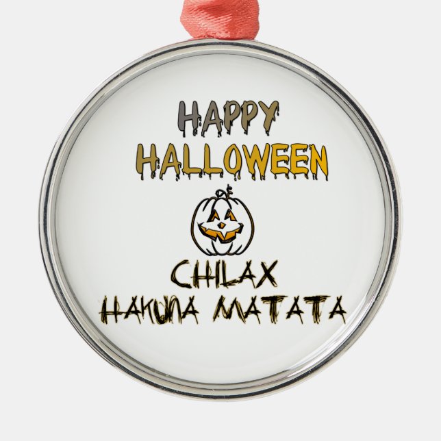 Chill and Relax Happy Halloween Collection Metal Tree Decoration (Front)