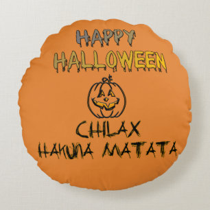 Chill and Relax Happy Halloween Collection Round Cushion