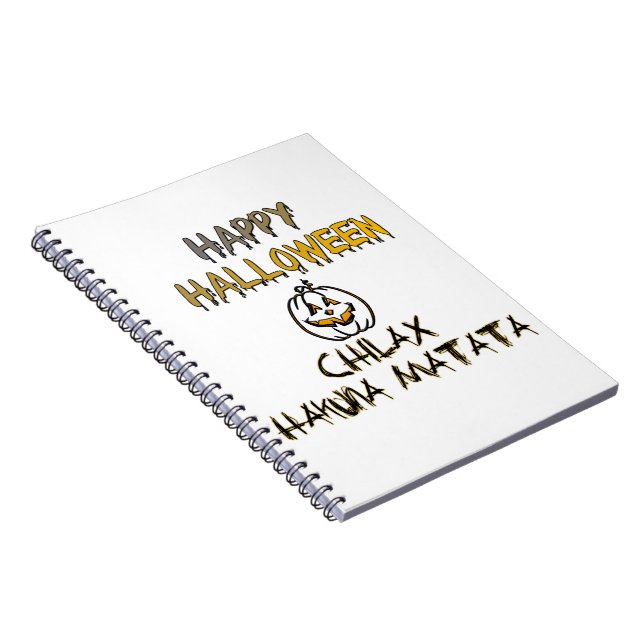 Chill and Relax Happy Halloween Collection Spiral Notebook (Right Side)