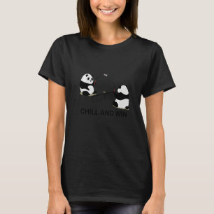 Chill And Win Badminton Panda Player  T-Shirt