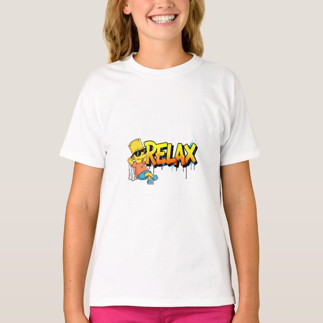 Chill Bart Relax Graffiti Urban Style Graphic Tee (Front)