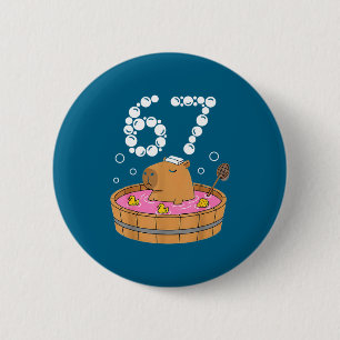 Chill Bath Tub Capybara Sauna 67 Relaxed Animal Fu 6 Cm Round Badge