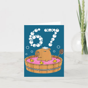 Chill Bath Tub Capybara Sauna 67 Relaxed Animal Fu Card