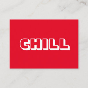 Chill, bold modern red white card