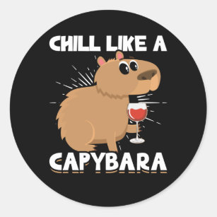 Chill Capybara Cute Animal Lover Classic Round Sticker