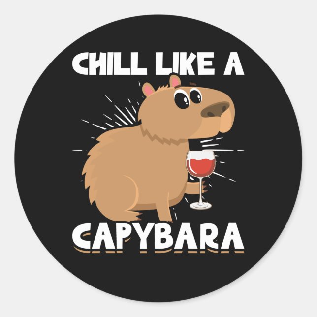Chill Capybara Cute Animal Lover Classic Round Sticker (Front)