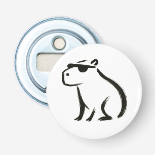 Chill Capybara – Ink Brush Design on Bottle Opener