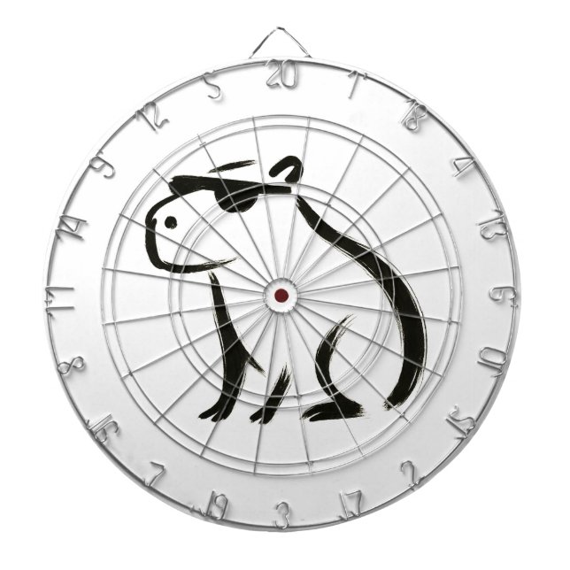 Chill Capybara – Ink Brush Design on Dartboard (Front)