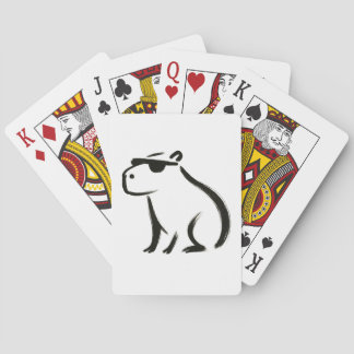 Chill Capybara – Ink Brush Design on Playing Cards
