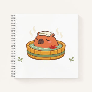 Chill Capybara Onsen Hot Spring Cute Notebook