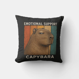 Chill Capybara Retro Sunset Vintage Animal Lover Cushion