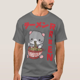 Chill Cat Ramen Anime Noodles Kawaii Japanese Sket T-Shirt