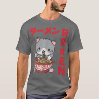 Chill Cat Ramen Anime Noodles Kawaii Japanese Sket T-Shirt