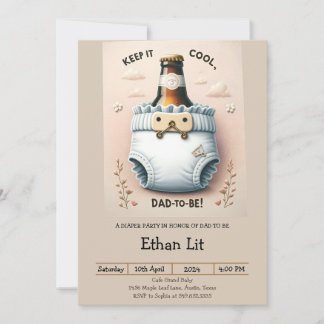Chill & Cheer Diaper Bash: Gender-Neutral Baby  Invitation