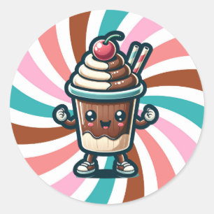 Chill Chocolate Milkshake Pun  Classic Round Sticker