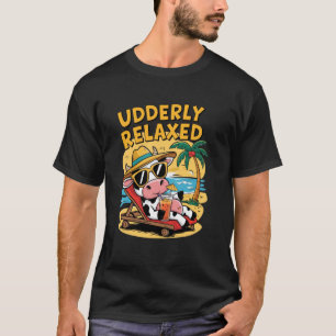 Chill Cow on a Deck Chair - Udderly Relaxed Graphi T-Shirt