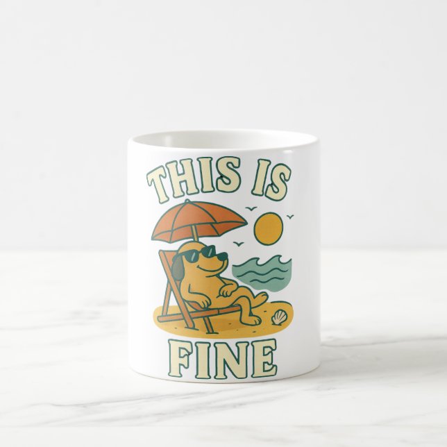 Chill Dog Beach Vibes Coffee Mug (Center)