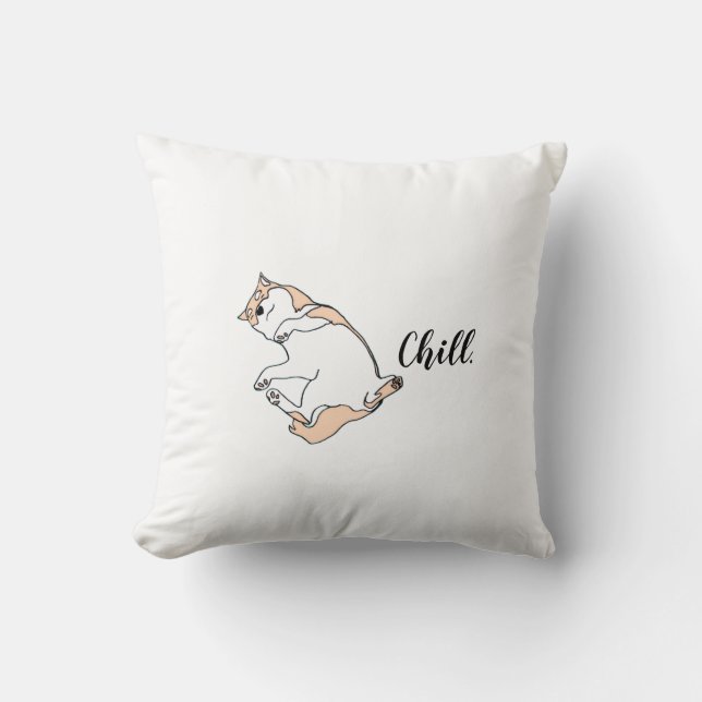 Chill Dog Pillow – Minimalist Relaxing Pup Decor (Front)