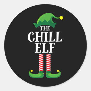 Chill Elf Matching Family Group Christmas Party  Classic Round Sticker