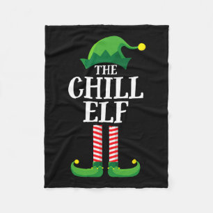 Chill Elf Matching Family Group Christmas Party  Fleece Blanket
